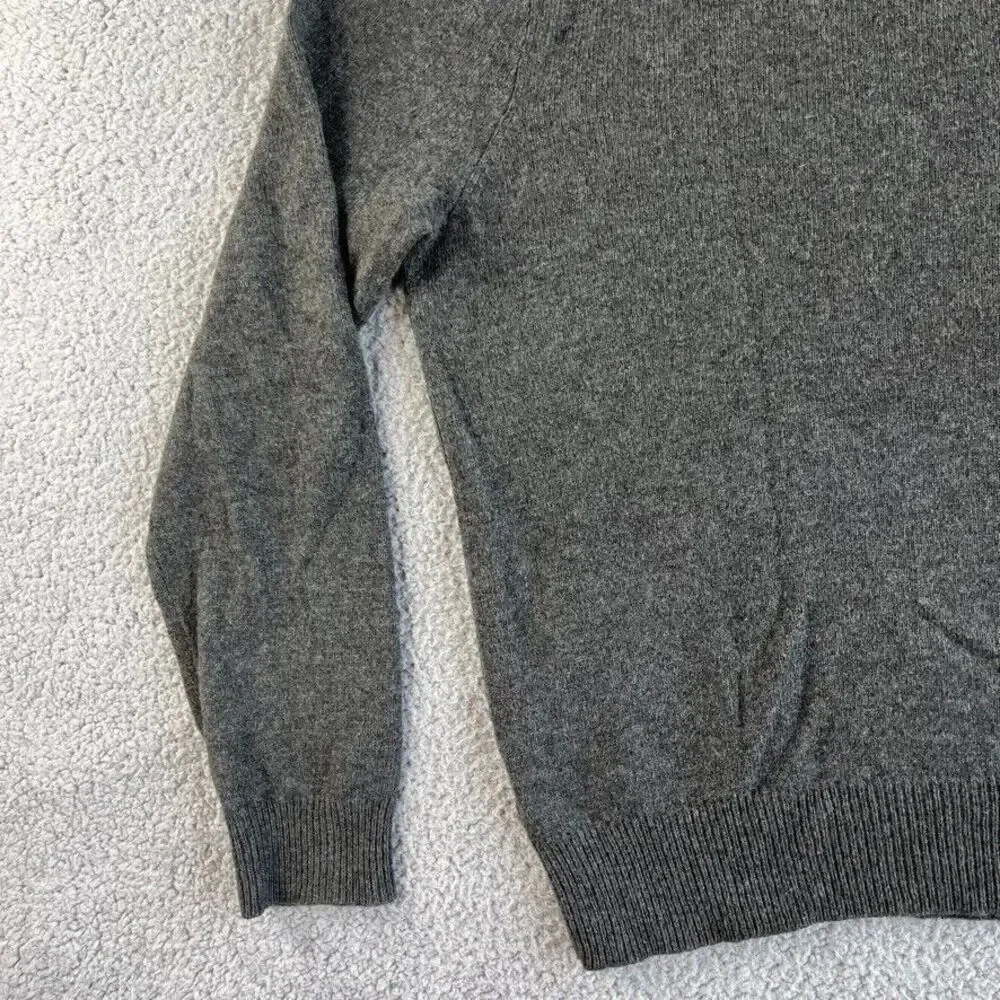 Ralph Lauren Polo Sweater Mens Large Gray Italian Yarn Lambs Wool V Neck READ‎